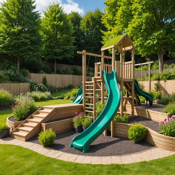 Comment aménager un espace de jeux pour enfants dans un jardin en pente ?